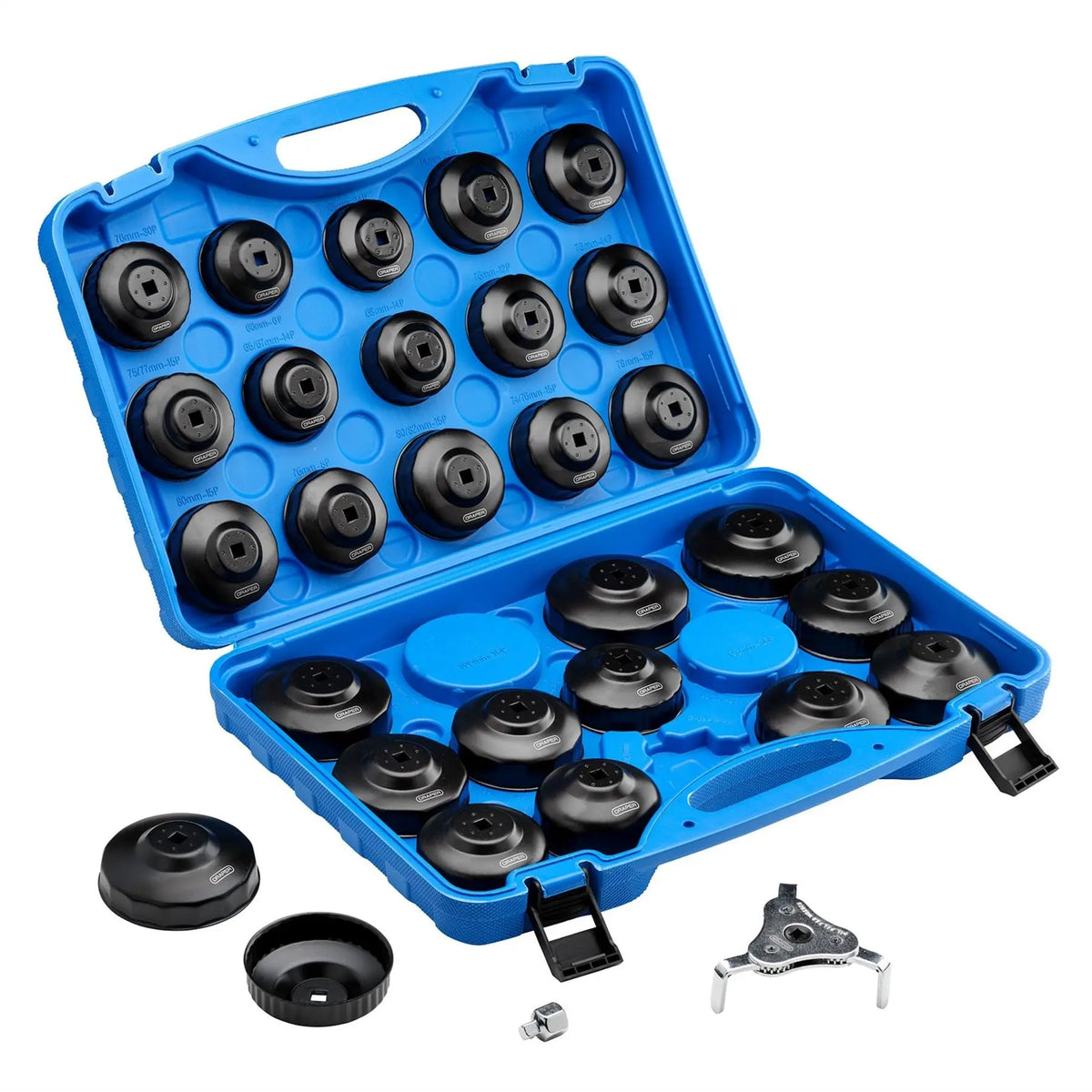 Draper Oil Filter Cap Wrench Set (30 Piece) 27752  White Rose Tools