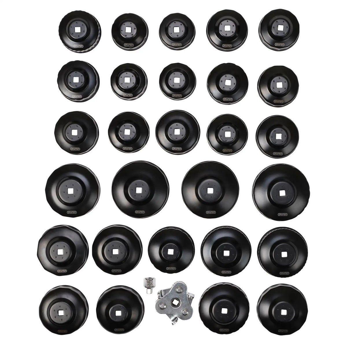 Draper Oil Filter Cap Wrench Set (30 Piece) 27752  White Rose Tools