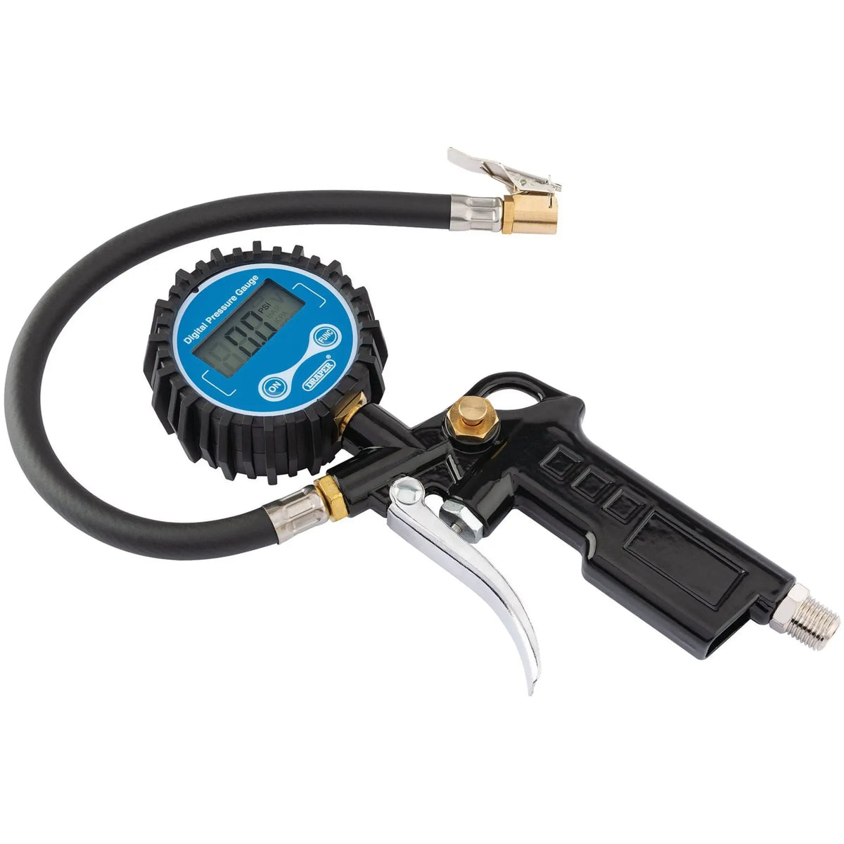 Draper Pistol-Grip Digital Tyre Inflator 91313  White Rose Tools