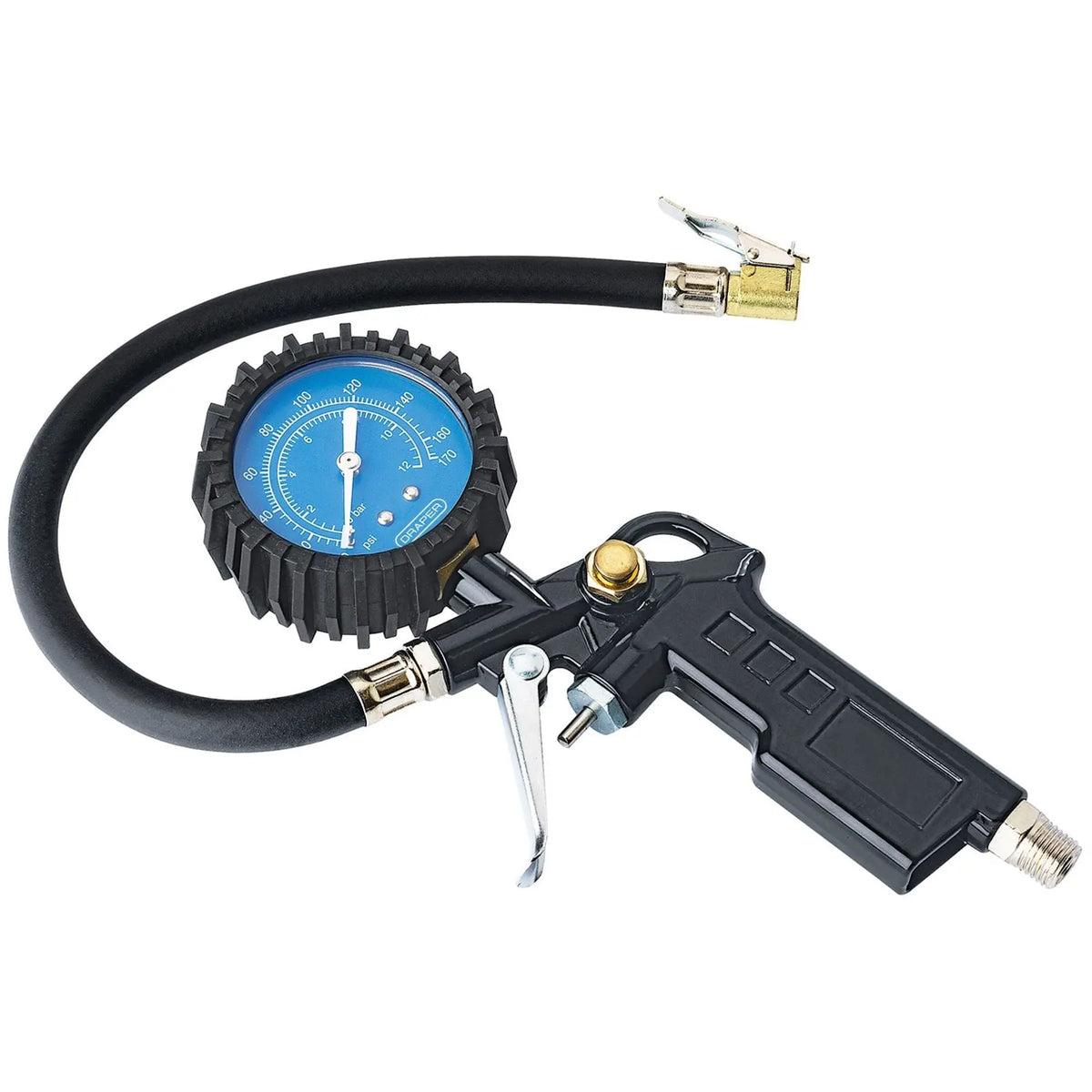 Draper Pistol-Grip Tyre Inflator 91273  White Rose Tools