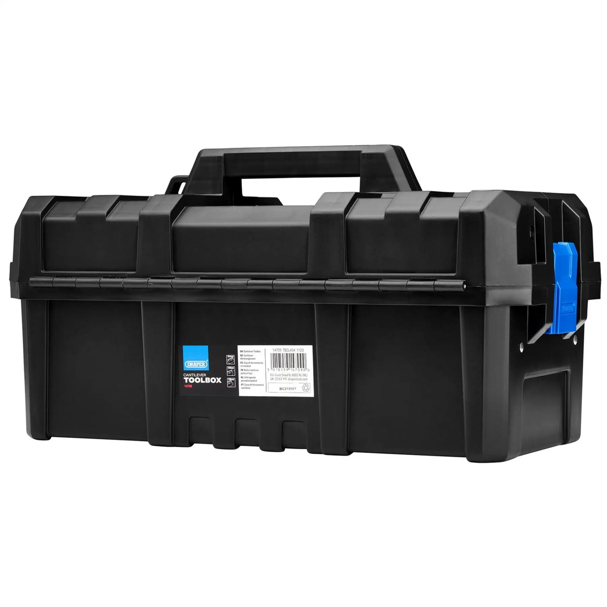Draper Plastic Cantilever Toolbox 454mm 14709  White Rose Tools
