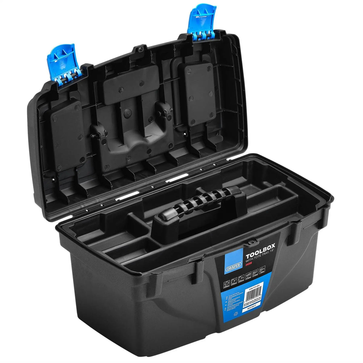 Draper Plastic Toolbox with Tote Tray 19" 24200  White Rose Tools