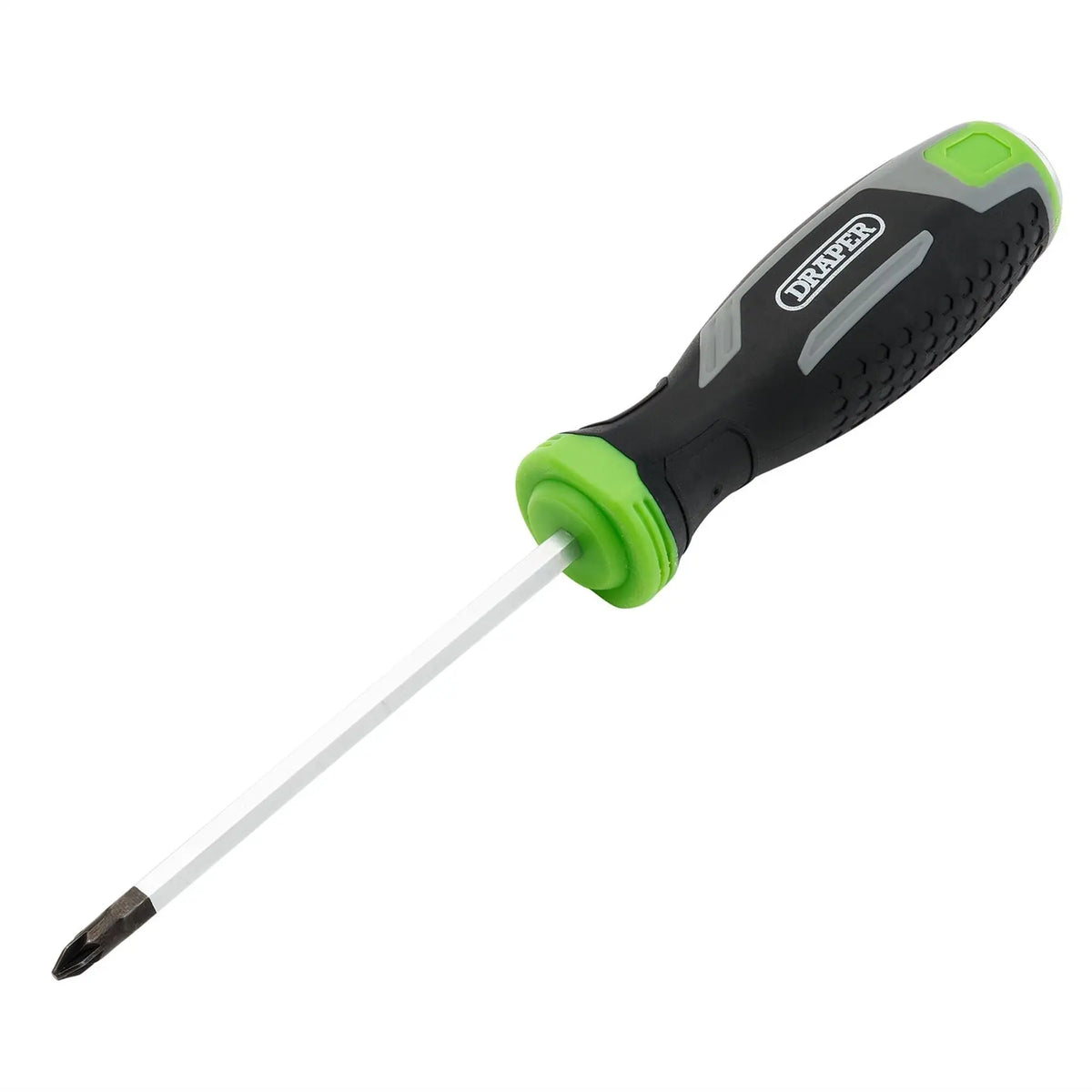 Draper Pound Thru Pozi Soft Grip Screwdriver PZ1 x 100mm 13447  White Rose Tools