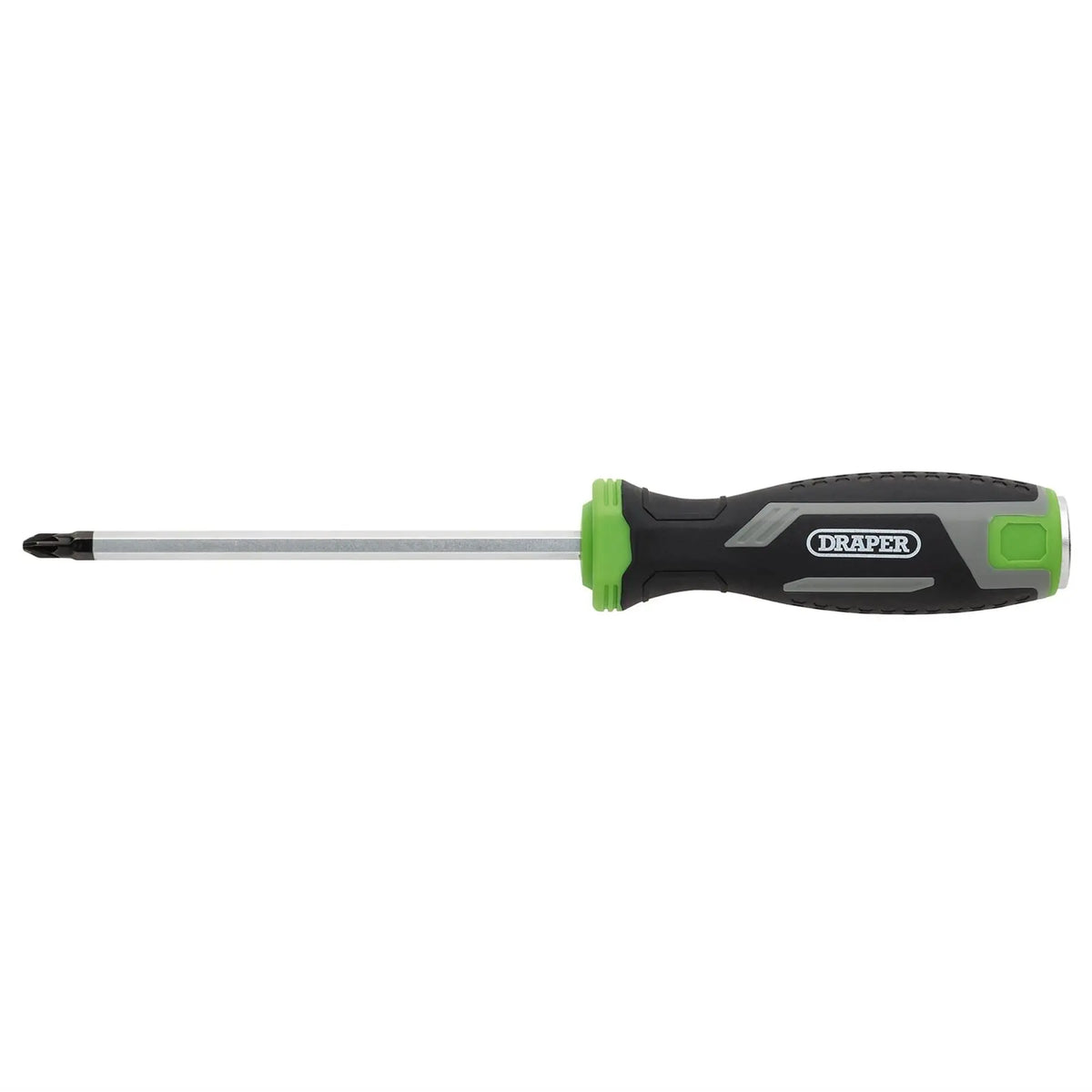 Draper Pound Thru Pozi Soft Grip Screwdriver PZ2 x 125mm 13452  White Rose Tools