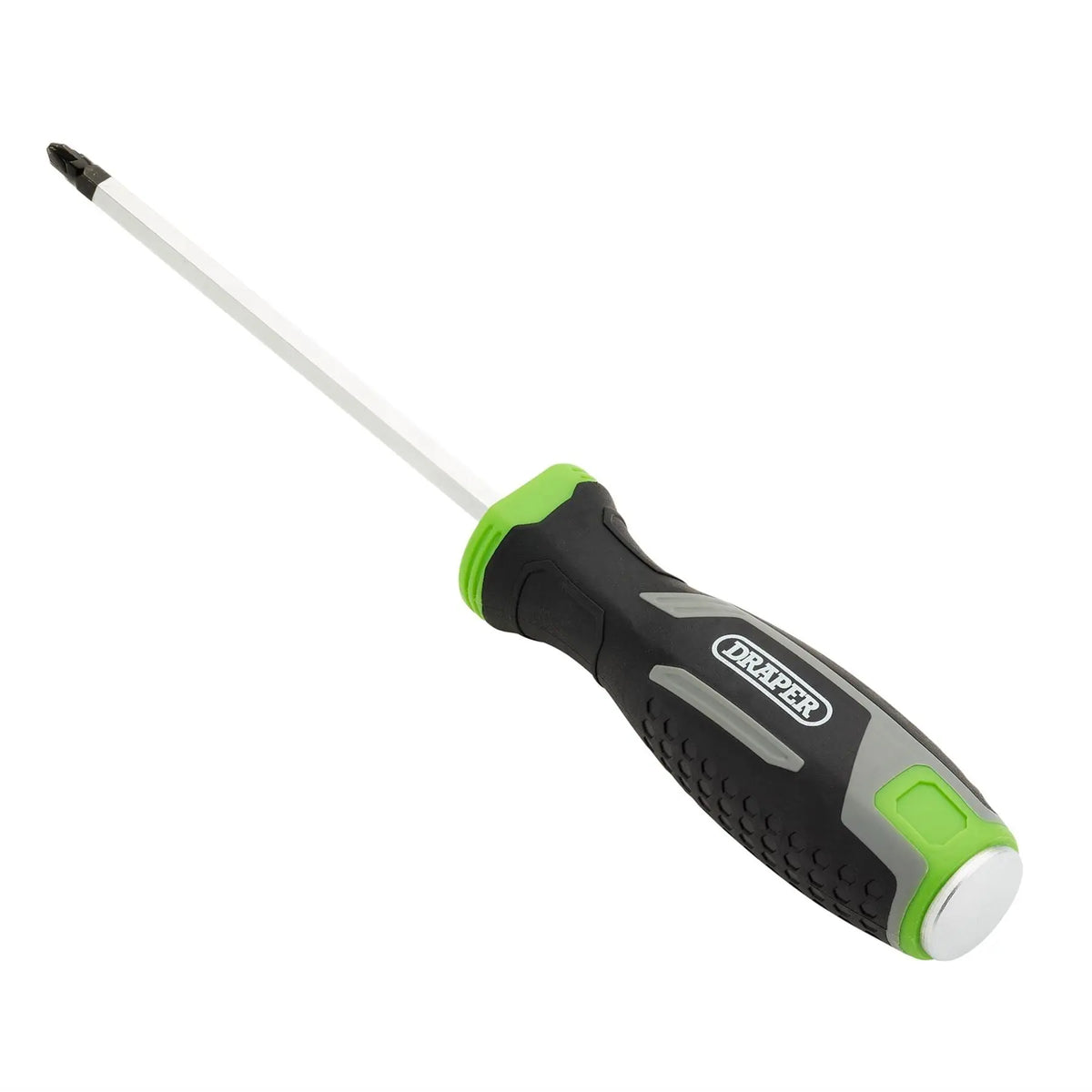 Draper Pound Thru Pozi Soft Grip Screwdriver PZ2 x 125mm 13452  White Rose Tools