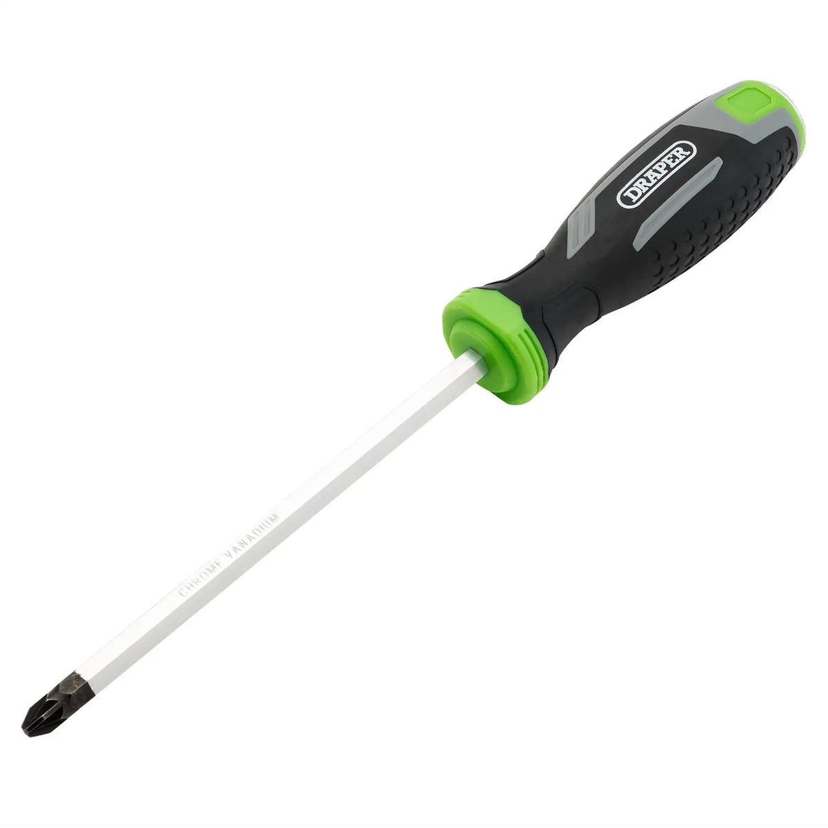 Draper Pound Thru Pozi Soft Grip Screwdriver PZ3 x 150mm 13454  White Rose Tools