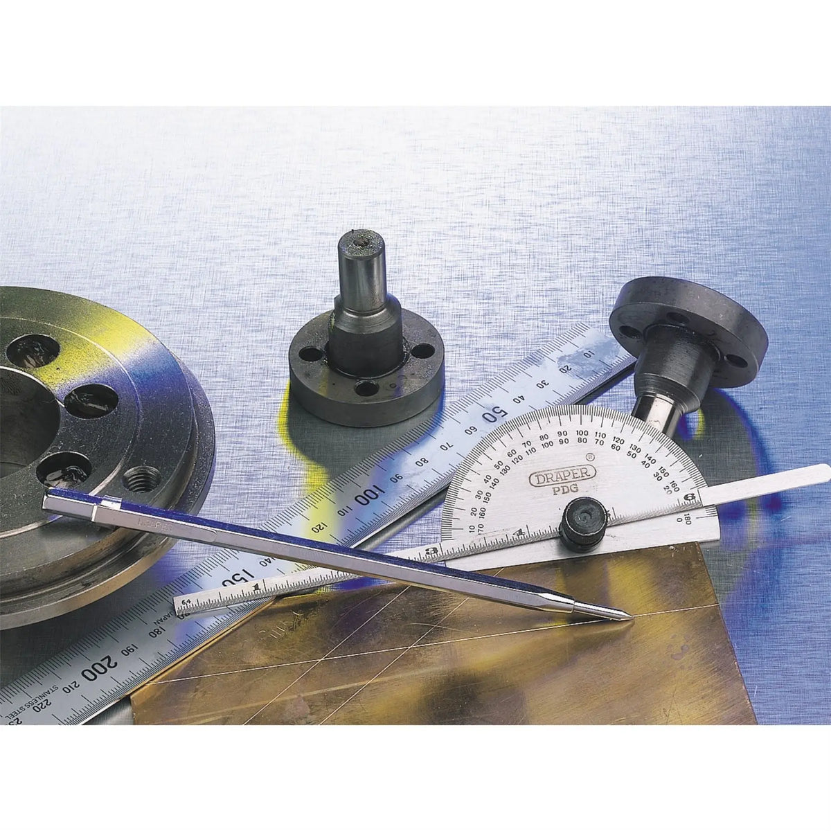 Draper Protractor with Depth Gauge 37342  White Rose Tools