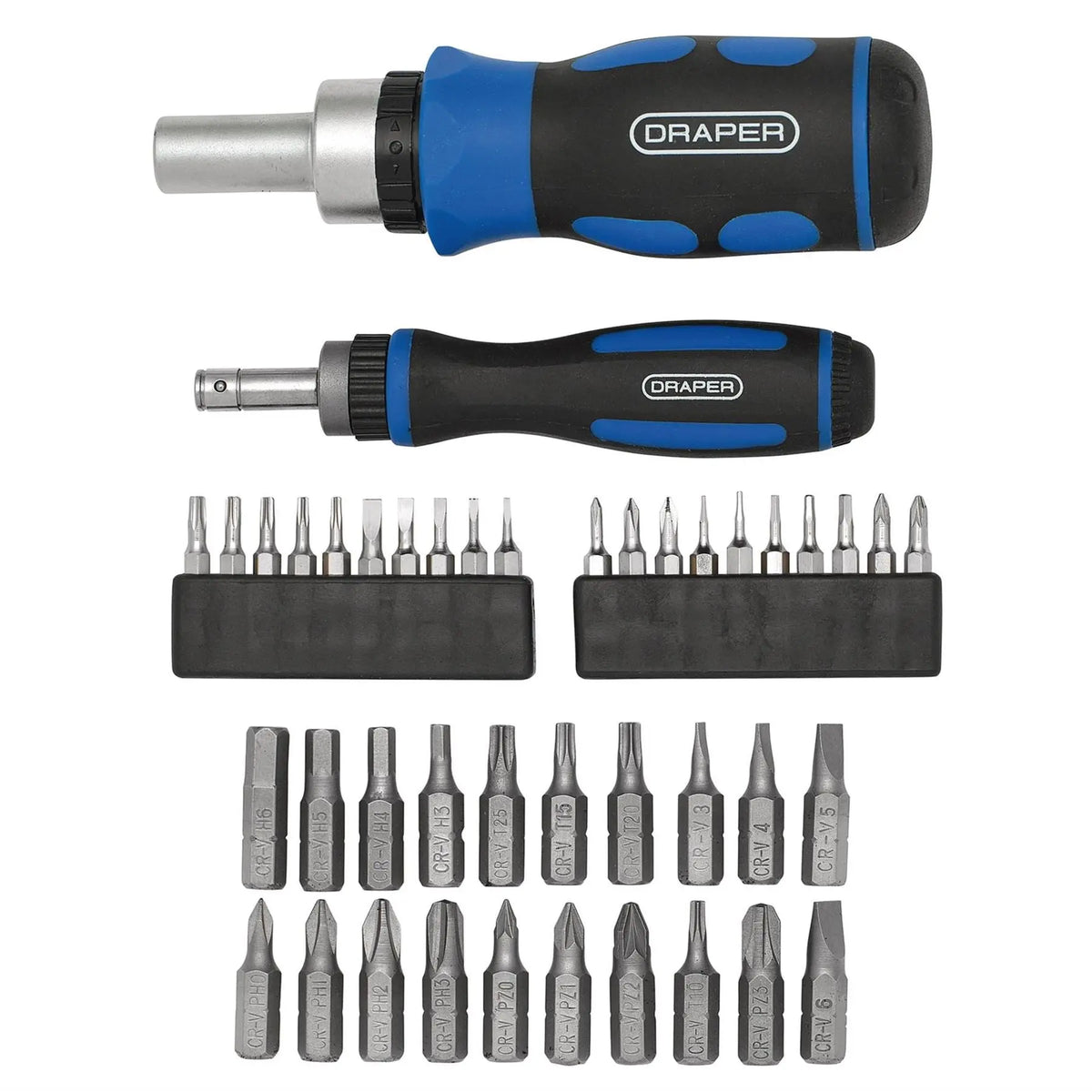 Draper Ratchet Screwdriver and Bit Set (42 Piece) 46479  White Rose Tools