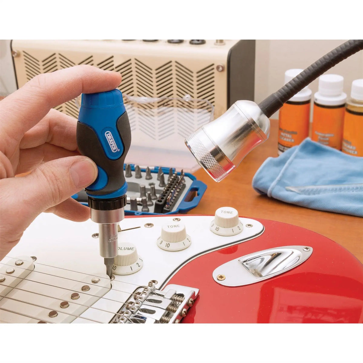 Draper Ratchet Screwdriver and Bit Set (42 Piece) 46479  White Rose Tools