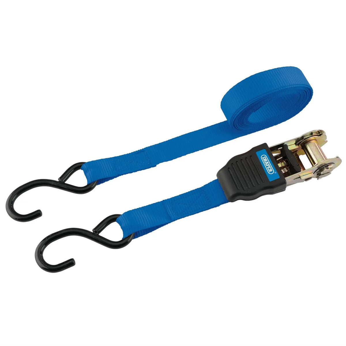 Draper Ratchet Tie Down Straps 4.5m x 25mm 225kg (2 Piece) 92769  White Rose Tools