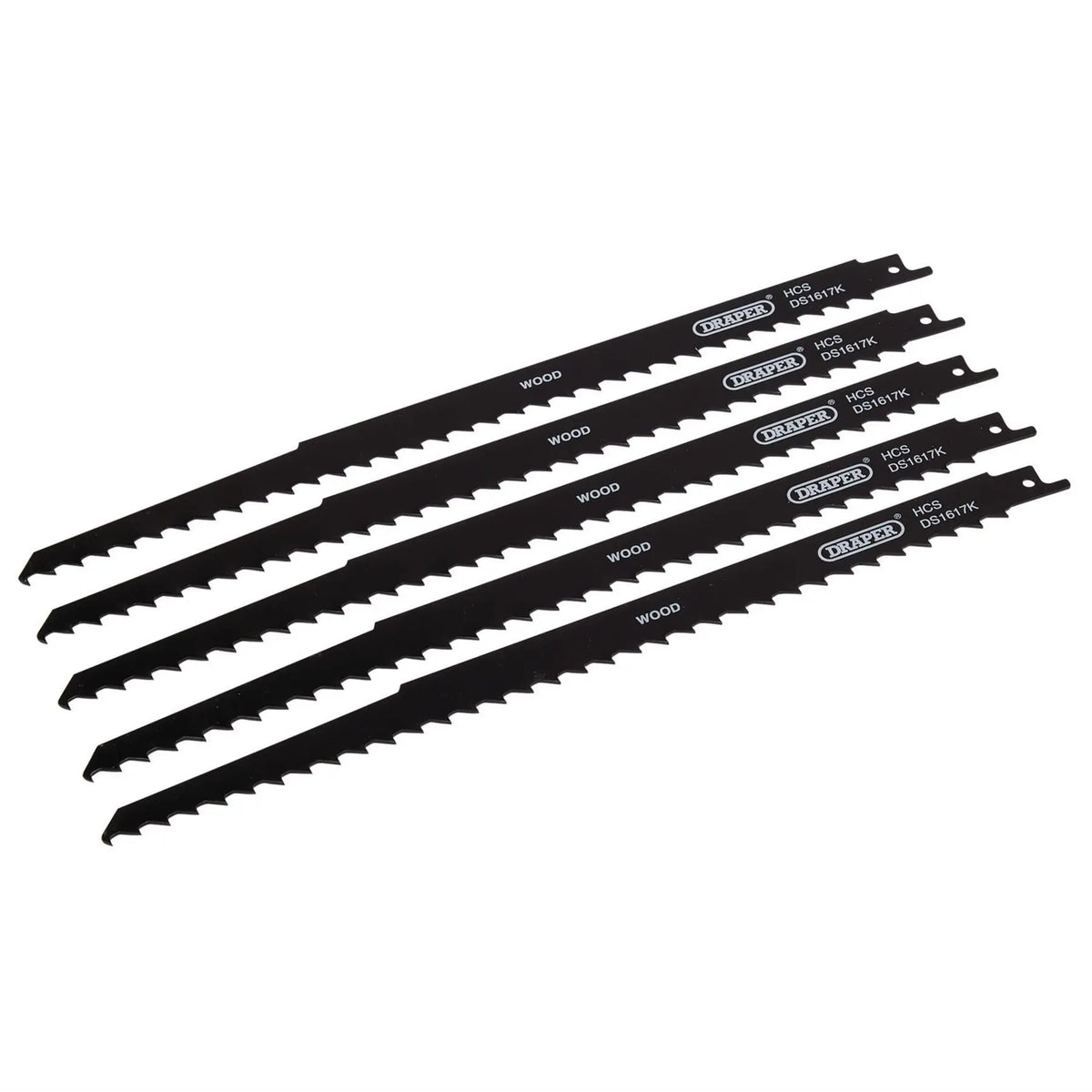 Draper Reciprocating Saw Blades for Pruning & Coarse Wood & Plastic Cutting 300mm 3tpi (Pack of 5) 42615  White Rose Tools