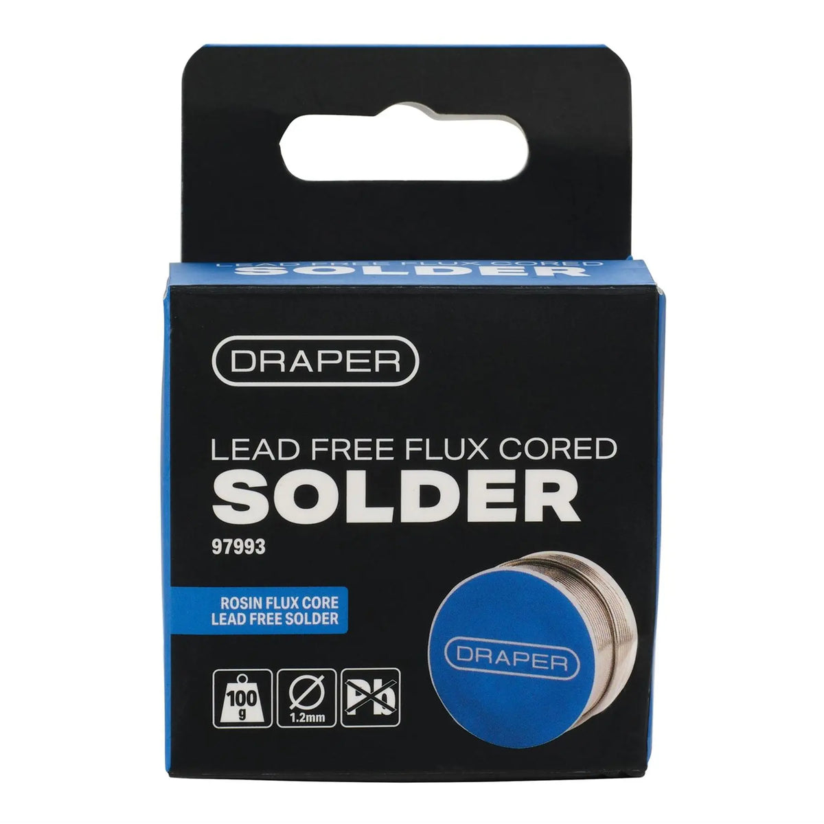 Draper Reel of Lead Free Flux Cored Solder 1.2mm 100g 97993  White Rose Tools