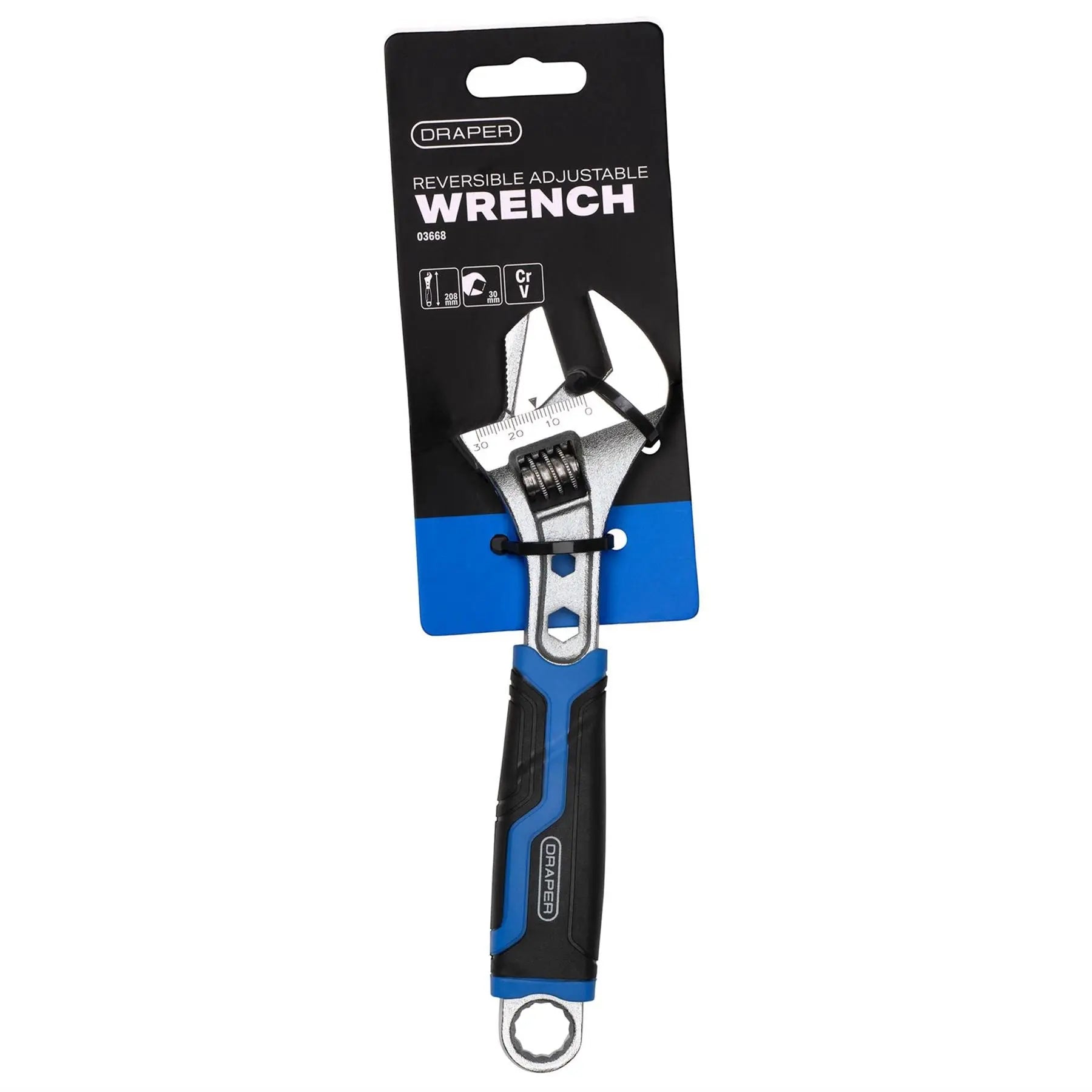 Draper Reversible Adjustable Wrench 200mm 03668  White Rose Tools