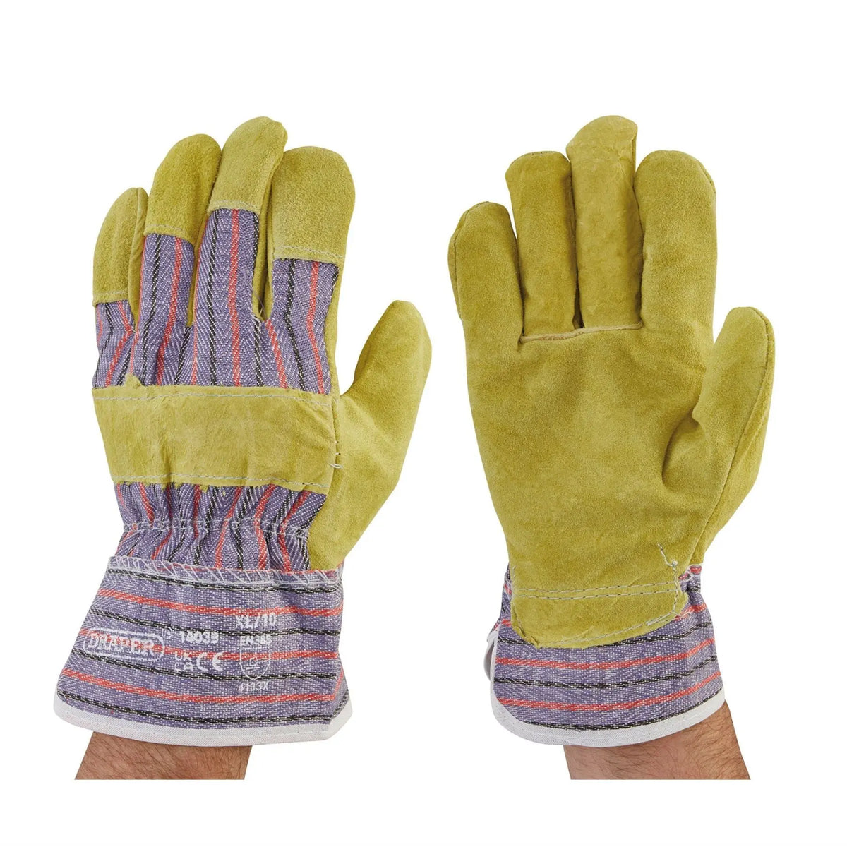 Draper Rigger Gloves Size XL/10 (Pair) 14039  White Rose Tools