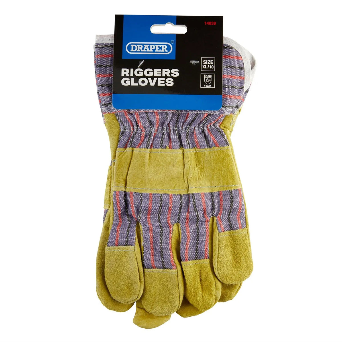 Draper Rigger Gloves Size XL/10 (Pair) 14039  White Rose Tools