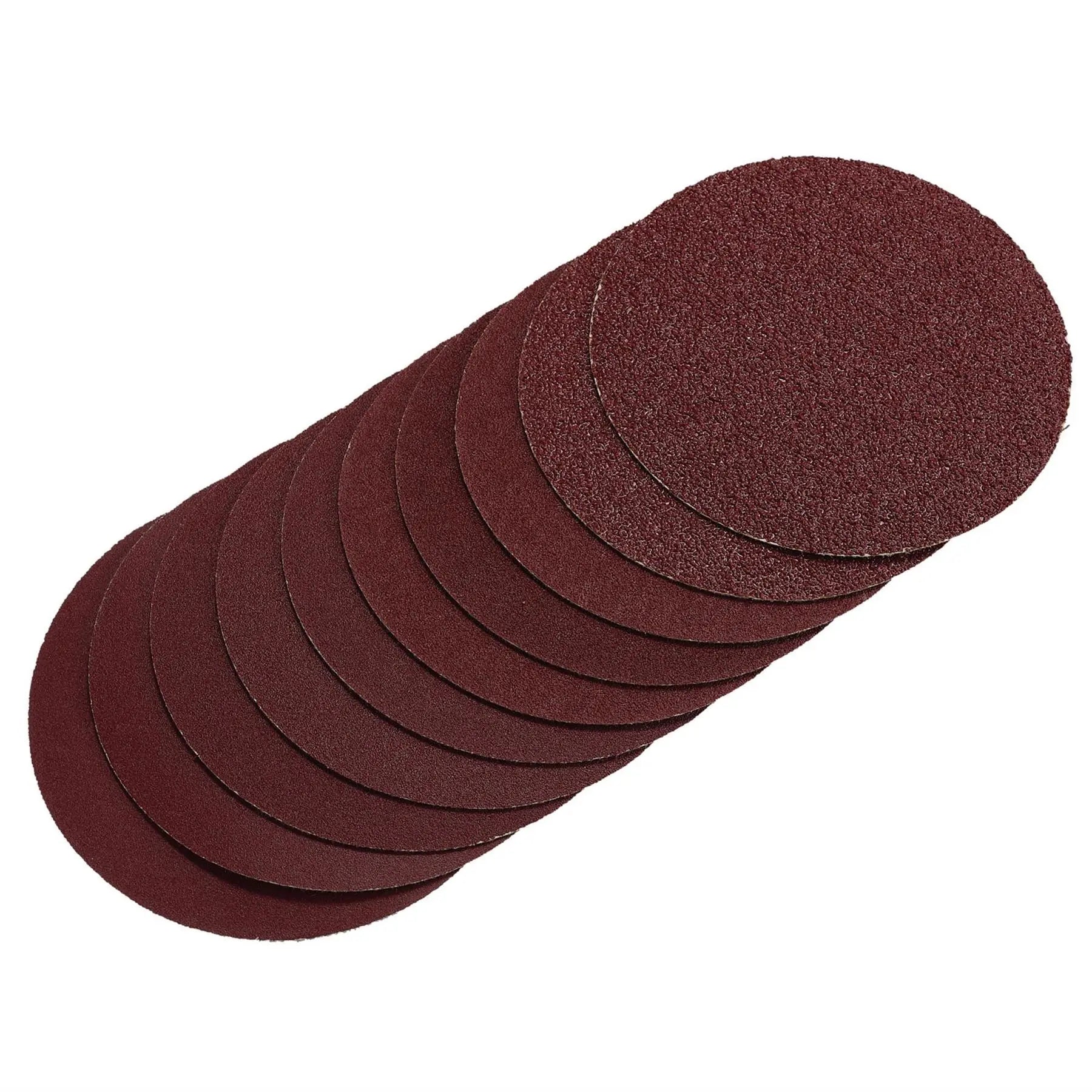 Draper Sanding Discs 125mm Hook & Loop Assorted Grit - 40G 80G 120G 240G (Pack of 10) 03158  White Rose Tools