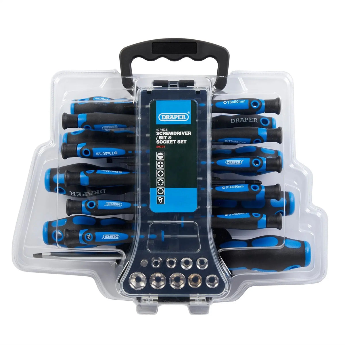 Draper Screwdriver Socket and Bit Set (49 Piece) 20721  White Rose Tools
