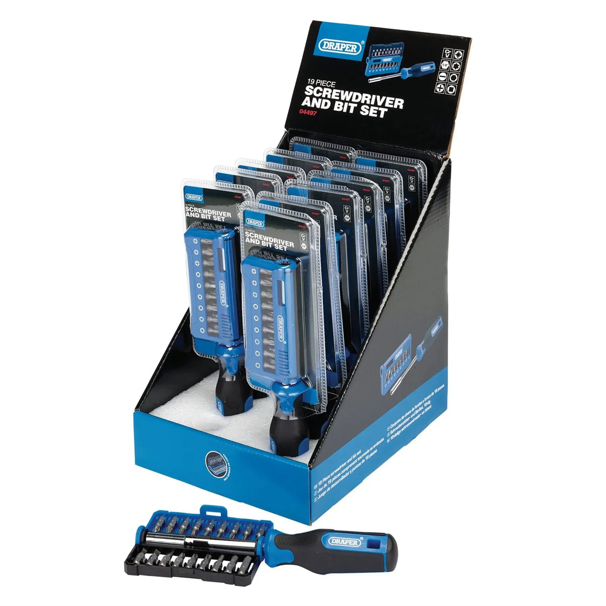 Draper Screwdriver and Bit Set (19 Piece) 04497  White Rose Tools