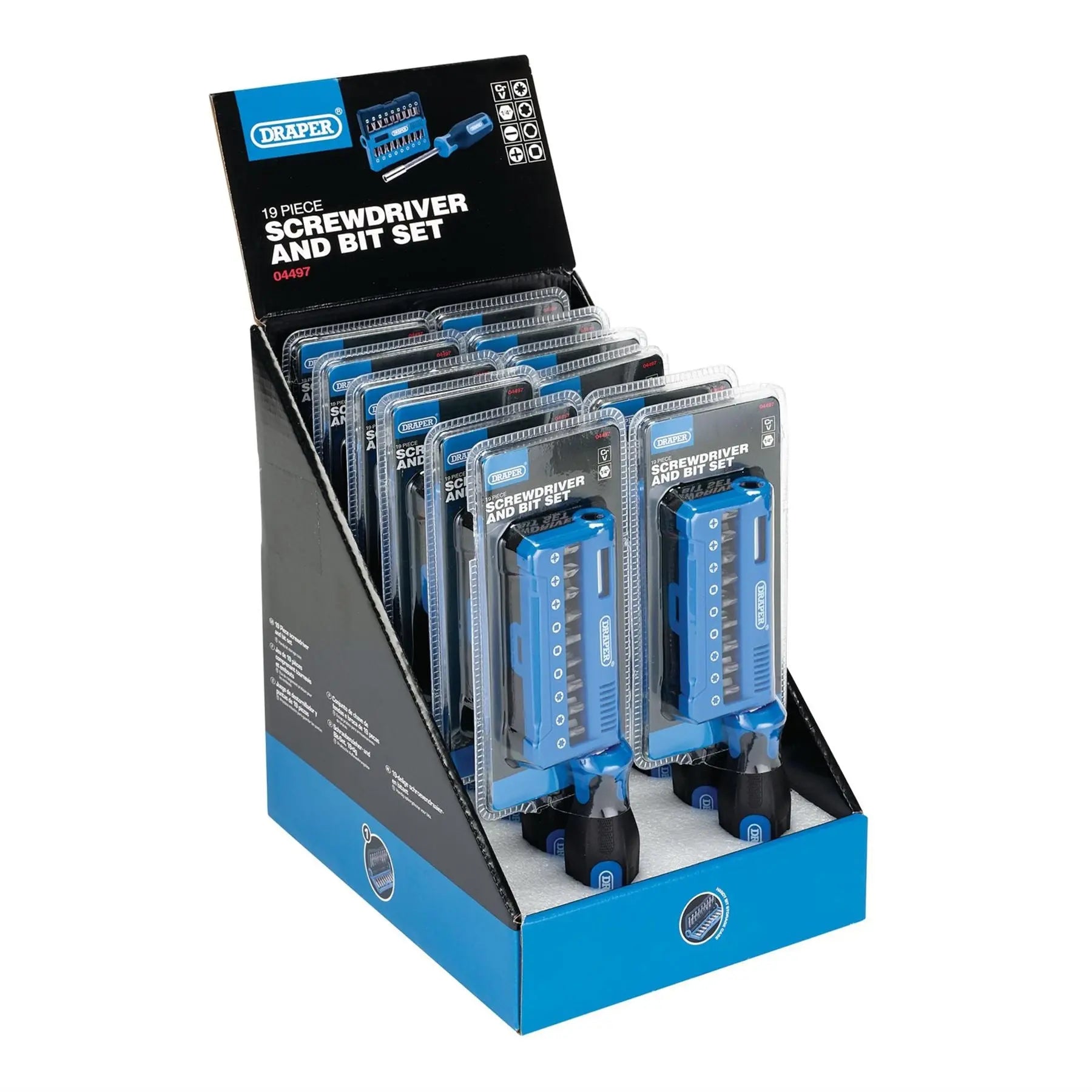Draper Screwdriver and Bit Set (19 Piece) 04497  White Rose Tools