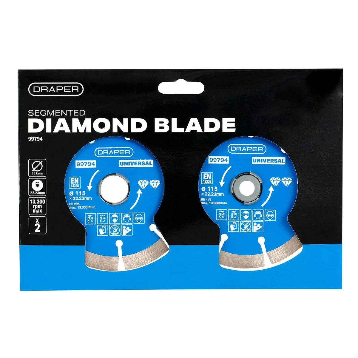 Draper Segmented Diamond Blade 115mm (Pack of 2) 99794  White Rose Tools