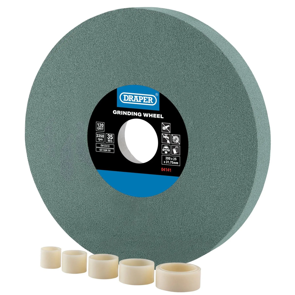 Draper Silicon Carbide Bench Grinding Wheel 200 x 25mm 120G 04141  White Rose Tools