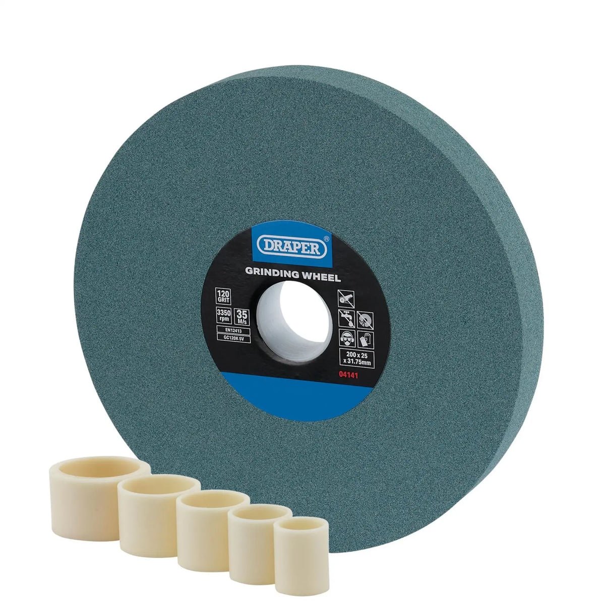 Draper Silicon Carbide Bench Grinding Wheel 200 x 25mm 120G 04141  White Rose Tools