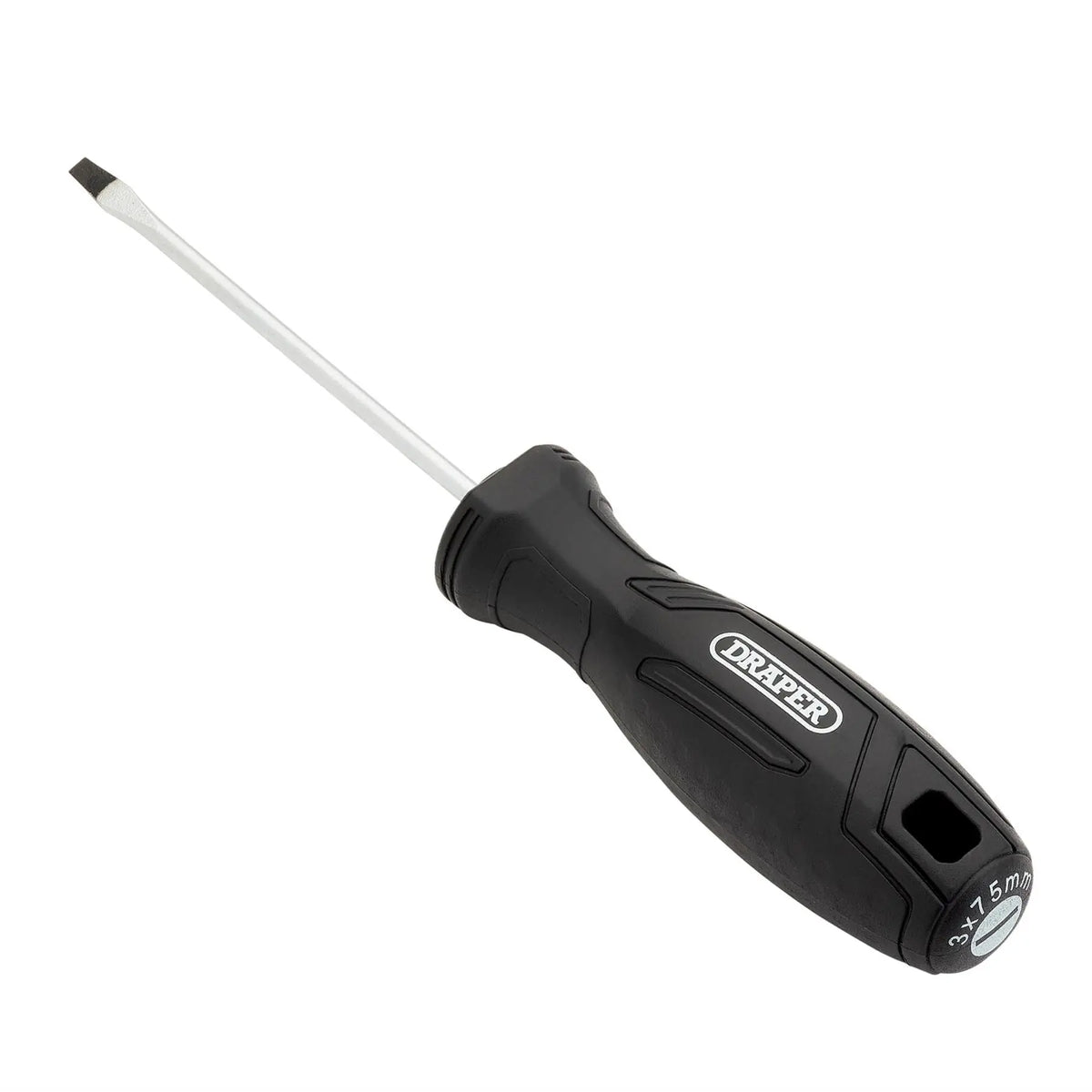 Draper Slotted Hard Grip Screwdriver 3 x 75mm 13529  White Rose Tools