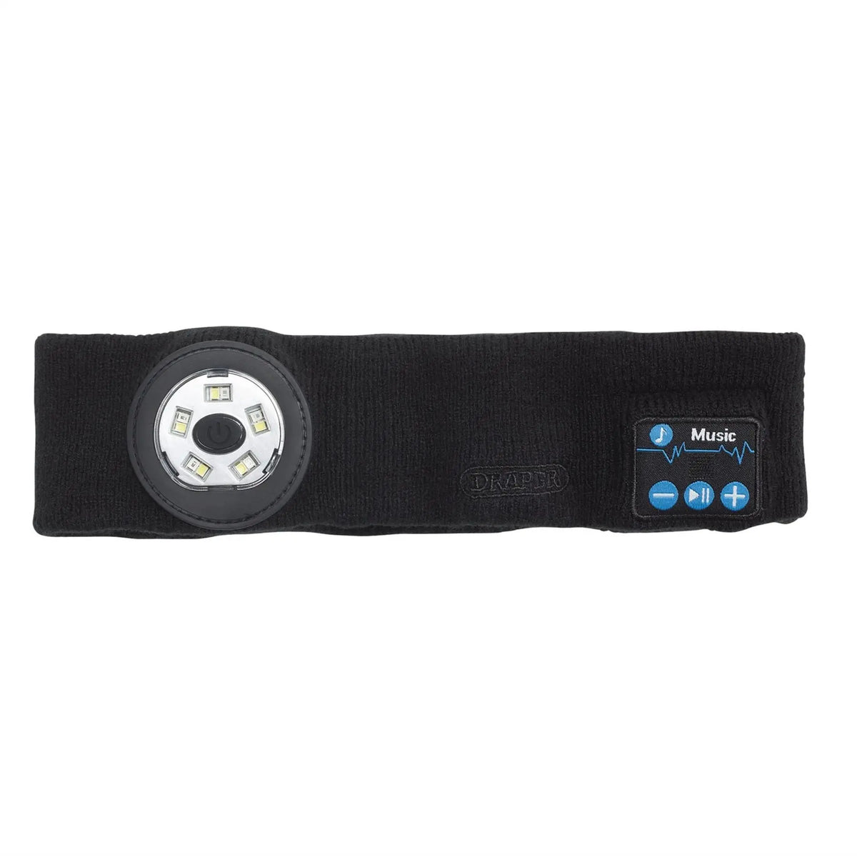 Draper Smart Wireless Rechargeable Headband with LED Head Torch and USB Charging Cable Black One Size 28344  White Rose Tools