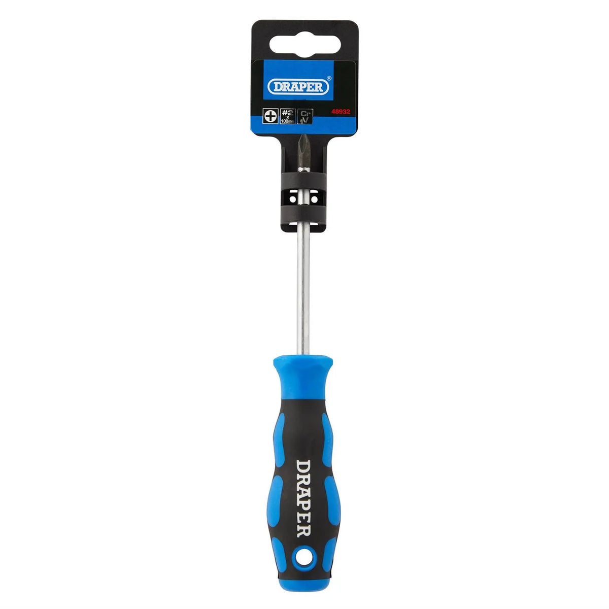 Draper Soft Grip Cross Slot Screwdriver No.2 x 100mm 48932  White Rose Tools