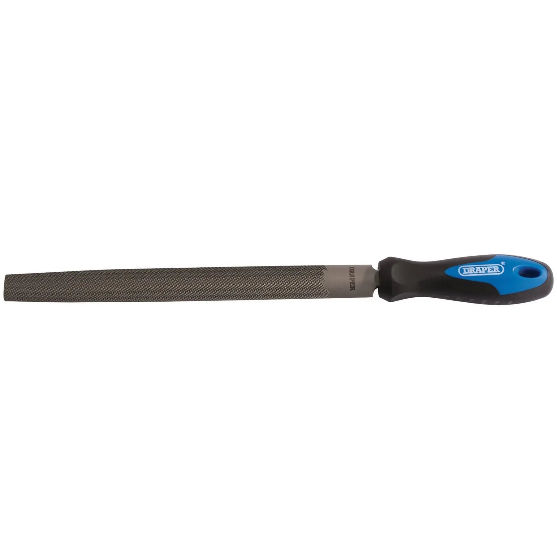 Draper Soft Grip Engineers Half Round File and Handle 250mm 00010  White Rose Tools