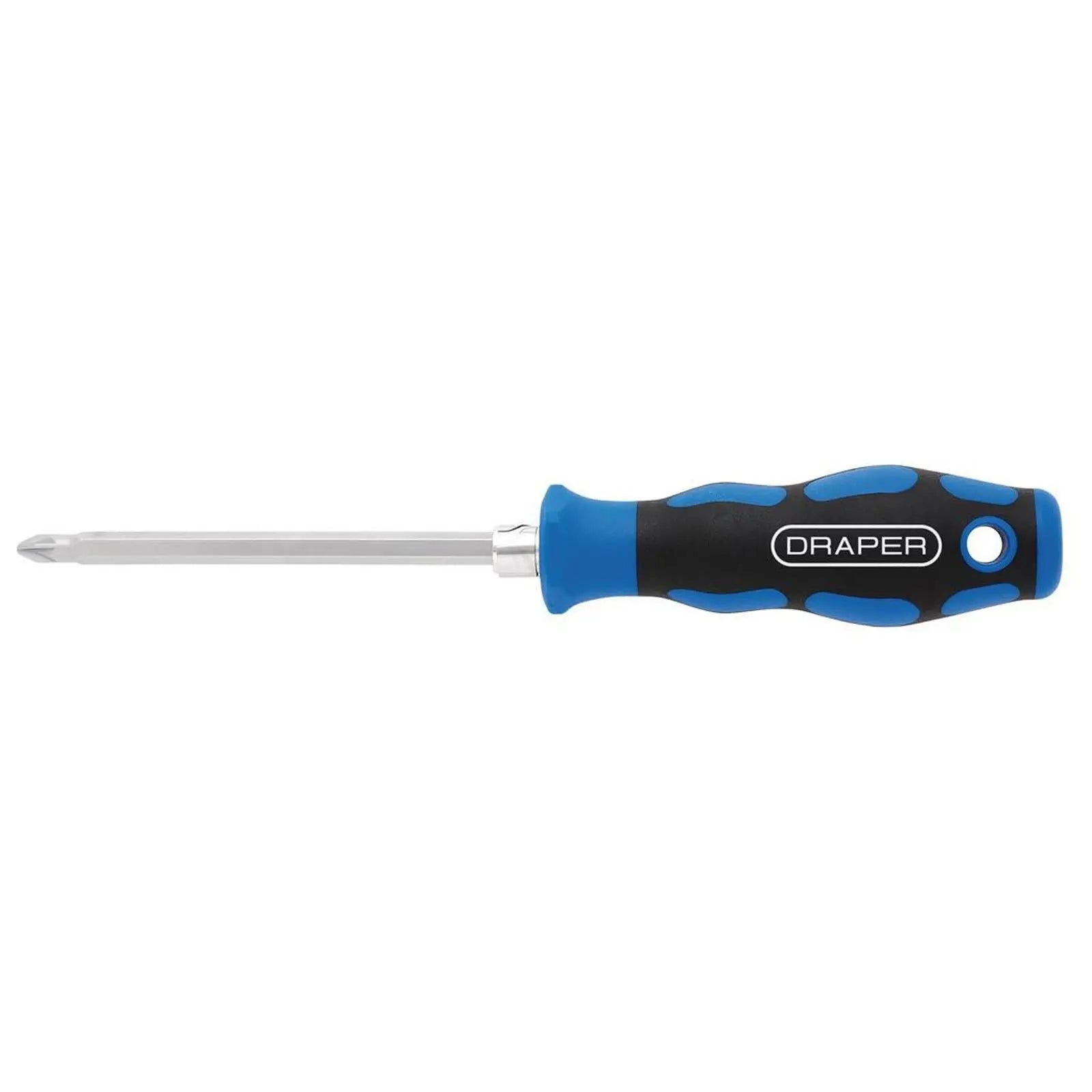 Draper Soft Grip Screwdriver 2 in 1 Reversible Blade Pozi Slotted SL6/PZ2 x 175mm 21009  White Rose Tools
