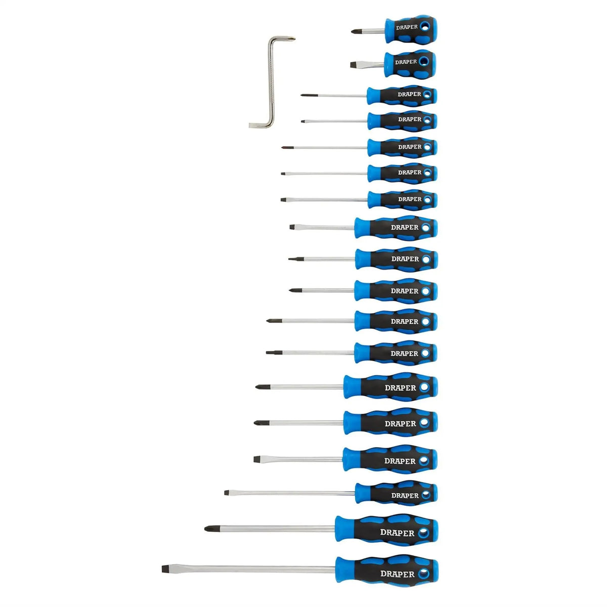 Draper Soft Grip Screwdriver Set (19 Piece) 09548  White Rose Tools
