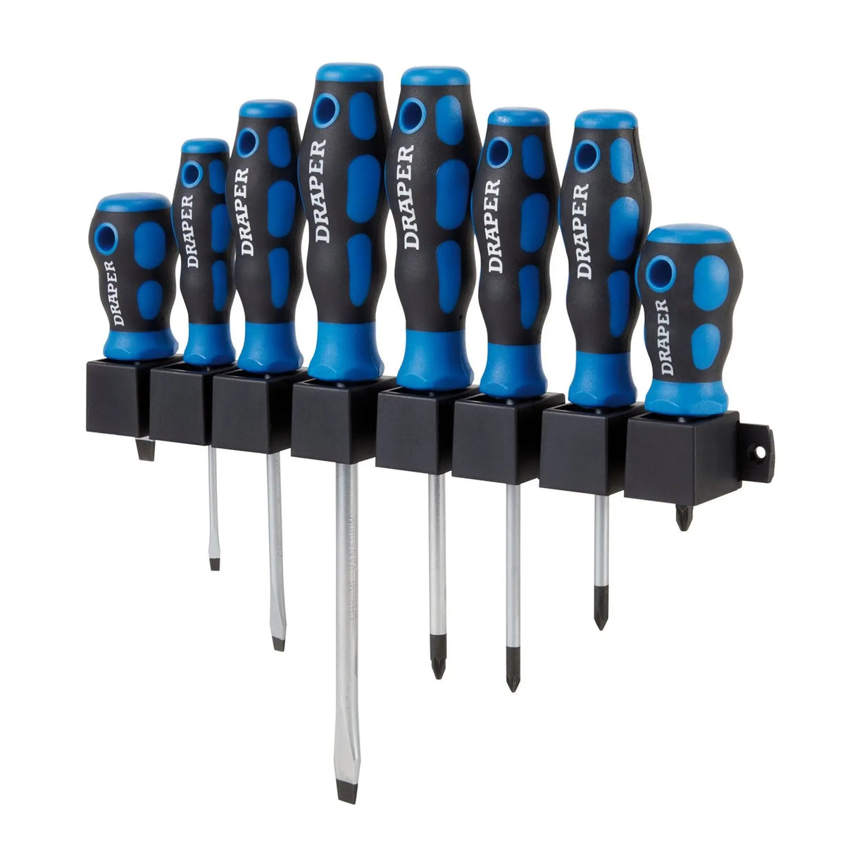 Draper Soft Grip Screwdriver Set (8 Piece) 48933  White Rose Tools