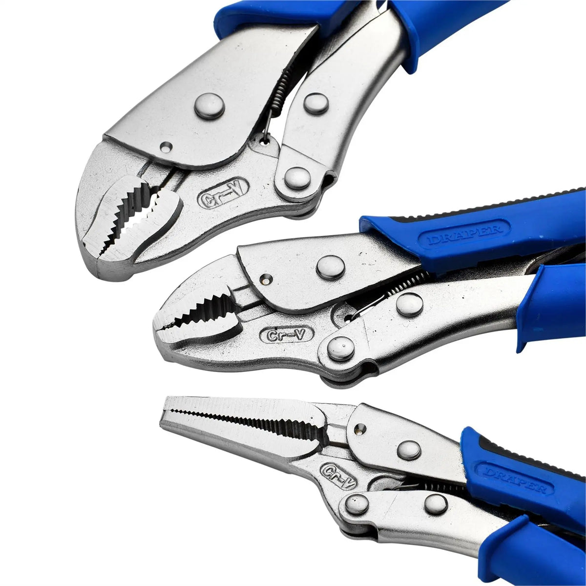 Draper Soft Grip Self Grip Pliers Set (3 Piece) 88293  White Rose Tools