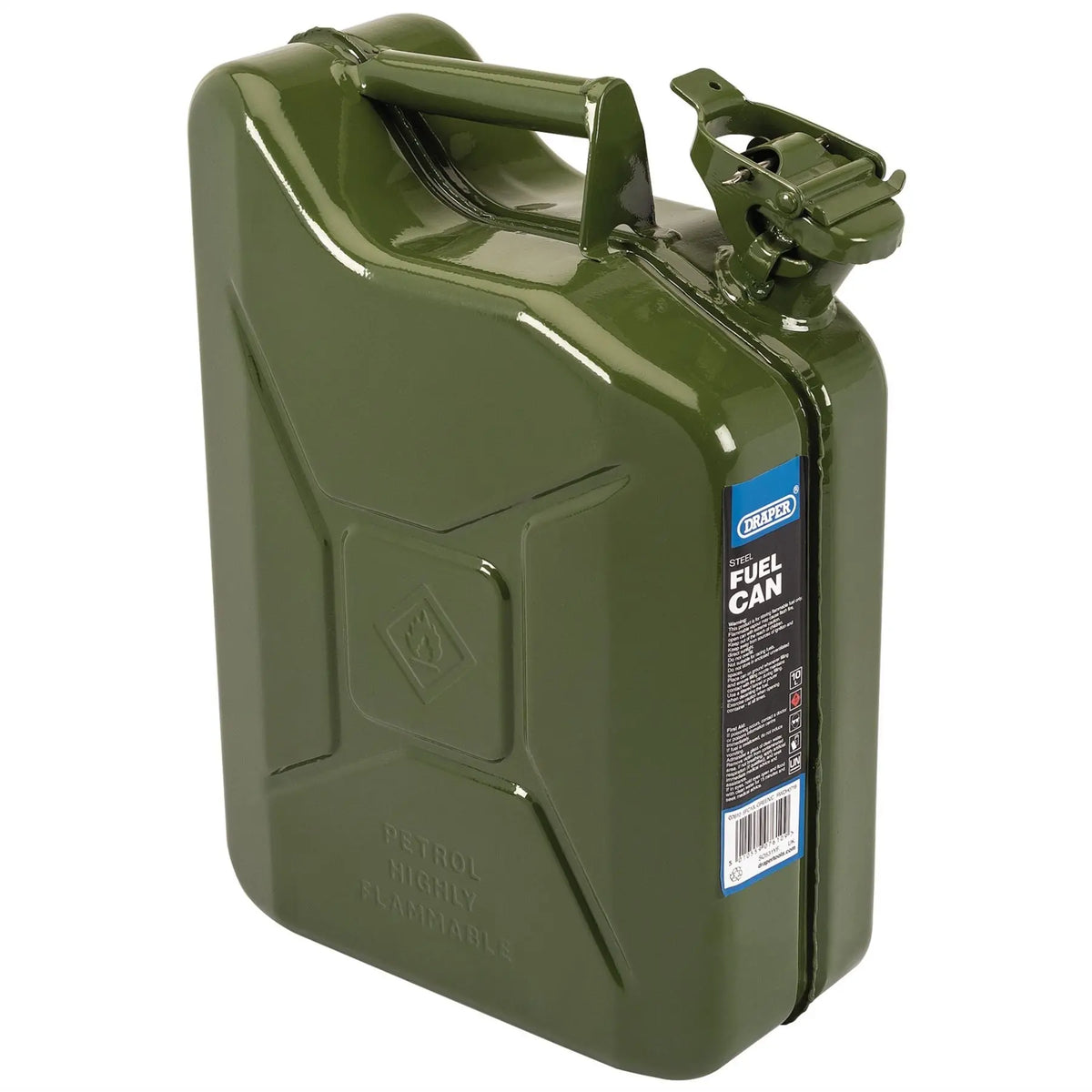 Draper Steel Fuel Can 10L Green 07610  White Rose Tools