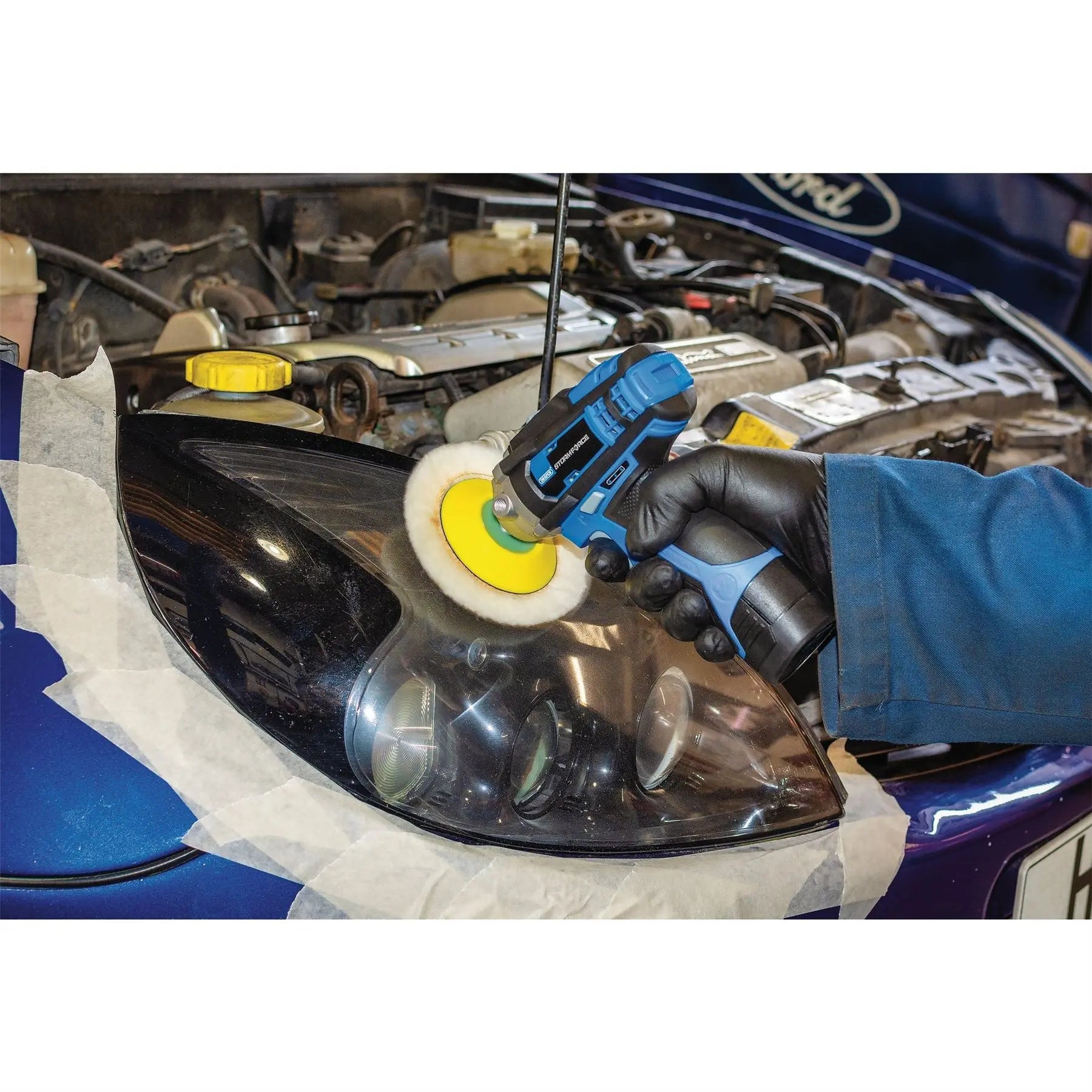 Draper Storm Force 10.8V Power Interchange Car Polisher (Sold Bare) 02330  White Rose Tools