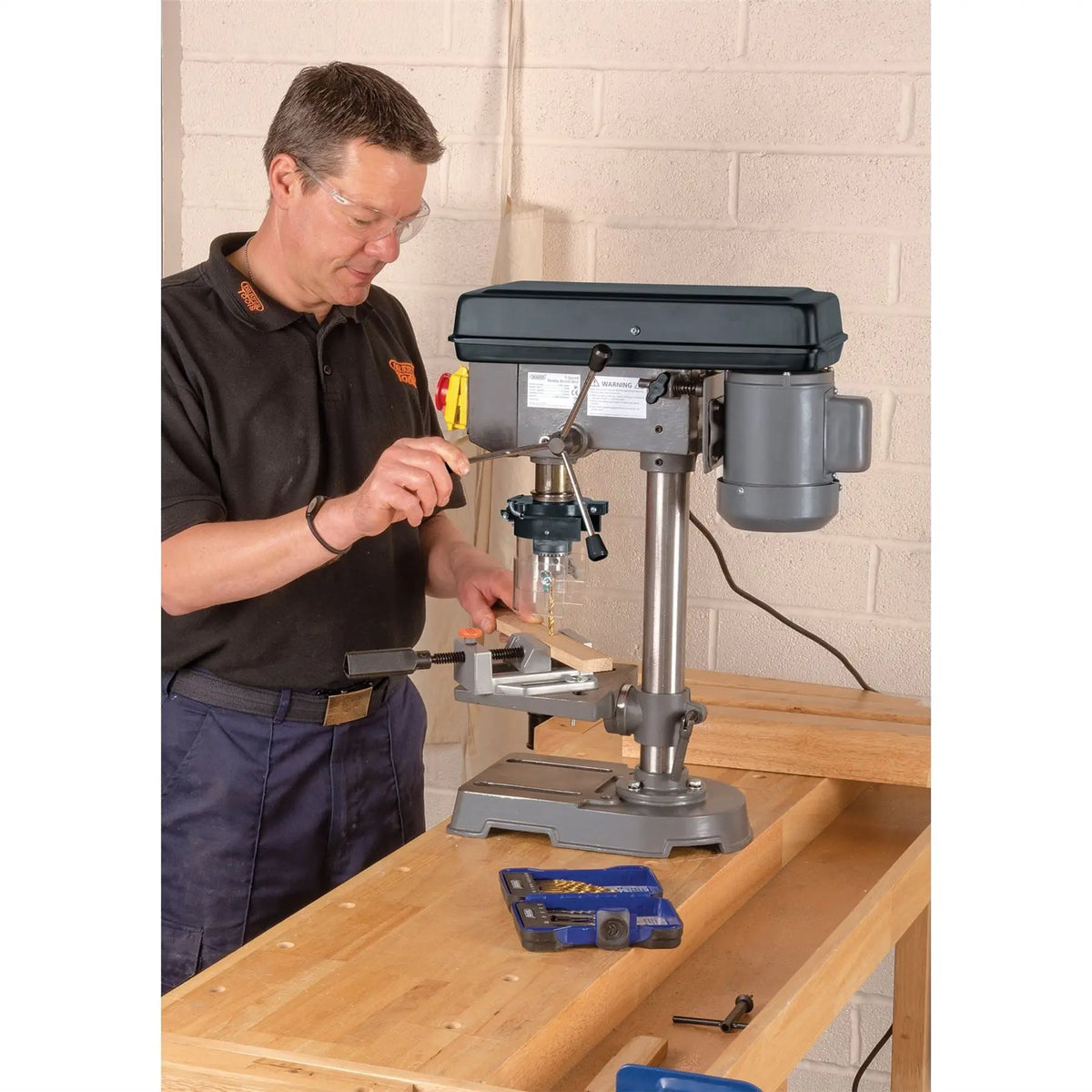 Draper Storm Force 230V 5 Speed Bench Drill 350W 38255  White Rose Tools