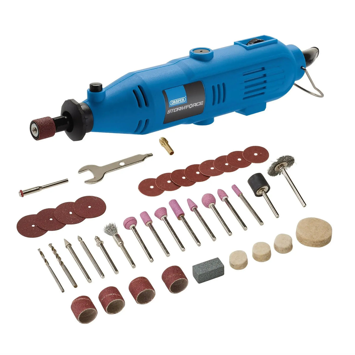Draper Storm Force 230V Rotary Multi-Tool Kit 135W (40 Piece) 98521  White Rose Tools