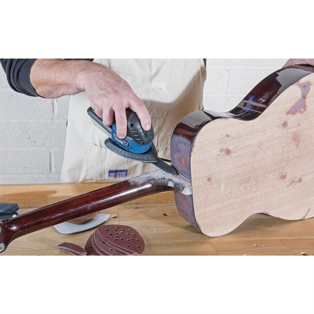 Draper Storm Force 230V Tri-Base Detail Sander 75W 02063  White Rose Tools