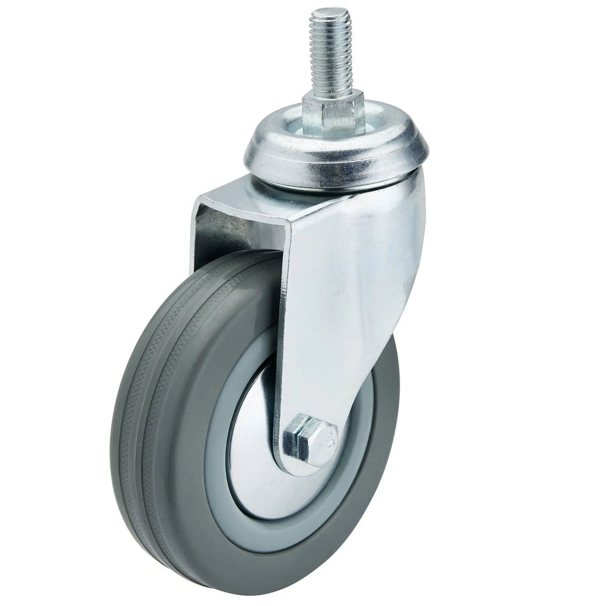 Draper Swivel Bolt Fixing Rubber Castor 100mm Diameter S.W.L. 80kg 65480  White Rose Tools