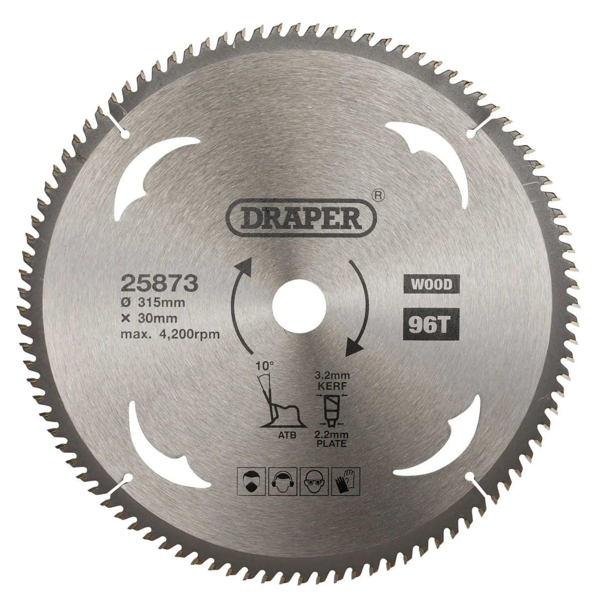 Draper TCT Circular Saw Blade for Wood 315 x 30mm 96T 25873  White Rose Tools