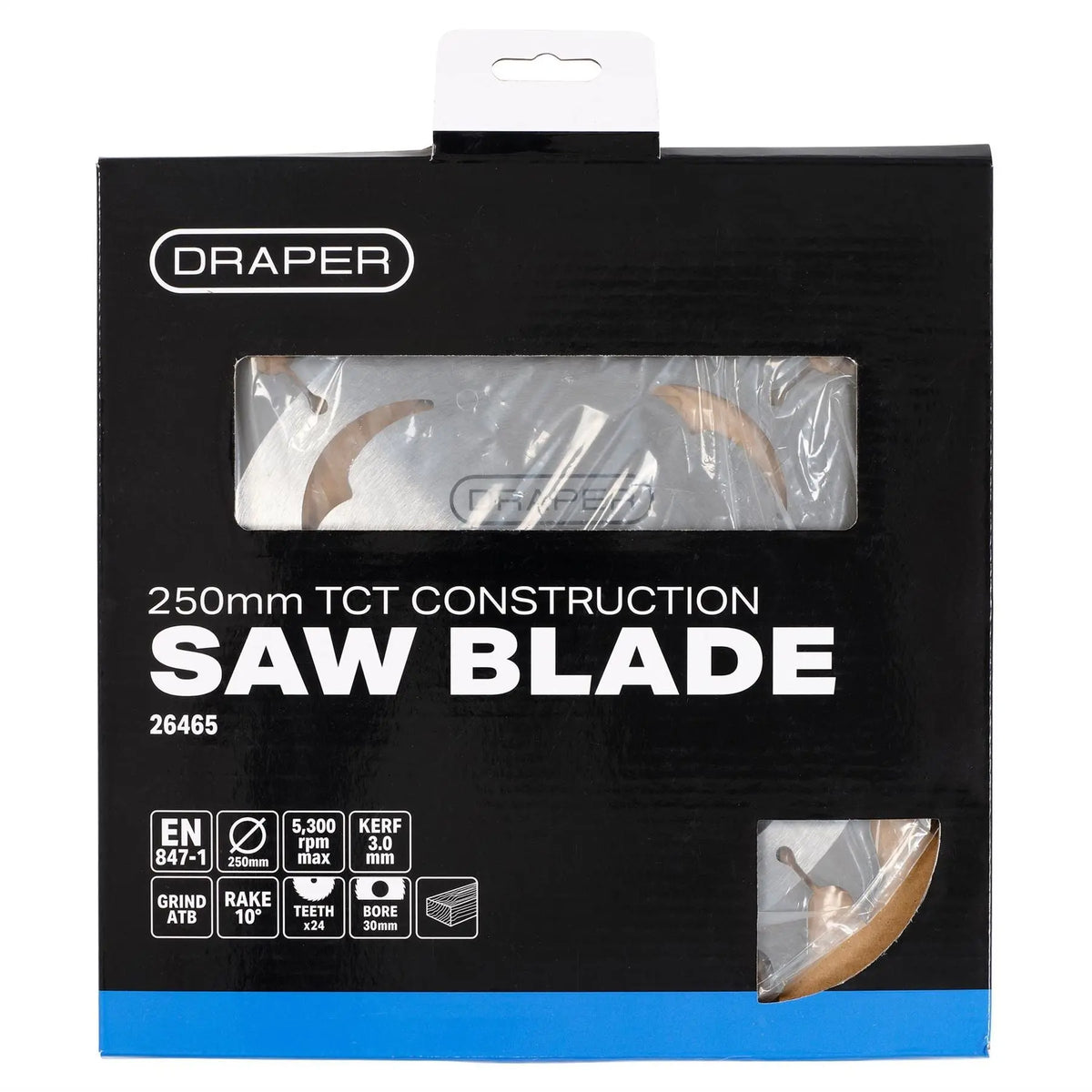 Draper TCT Construction Circular Saw Blade 250 x 30mm 24T 26465  White Rose Tools