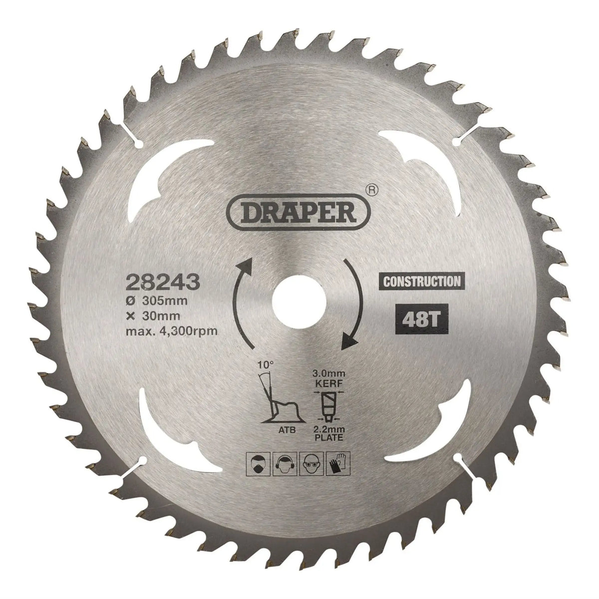 Draper TCT Construction Circular Saw Blade 305 x 30mm 48T 28243  White Rose Tools