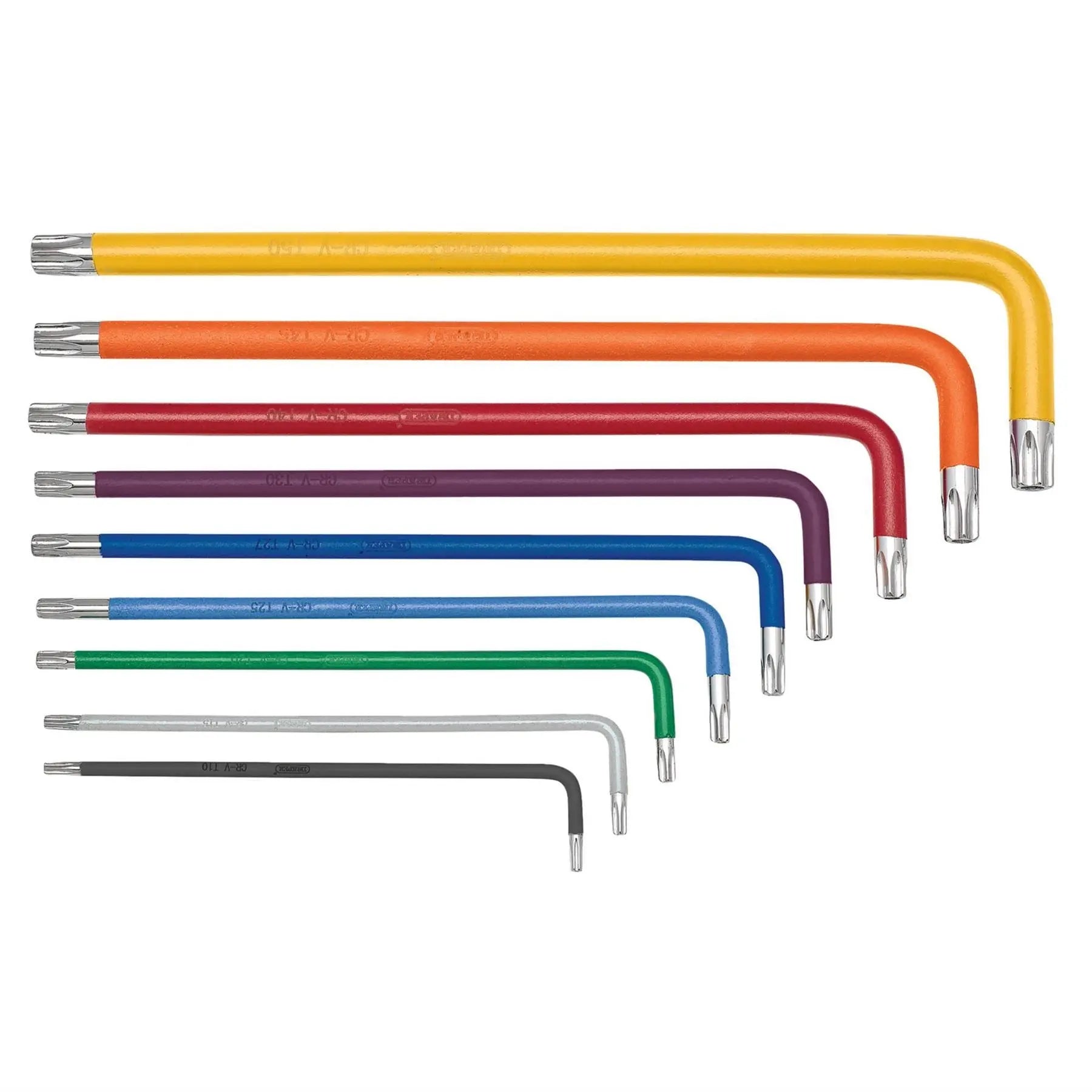 Draper TX-STAR® Security & Hex Metric Long Arm Key Set Colour Coded (2 x 9 Piece) 04776  White Rose Tools