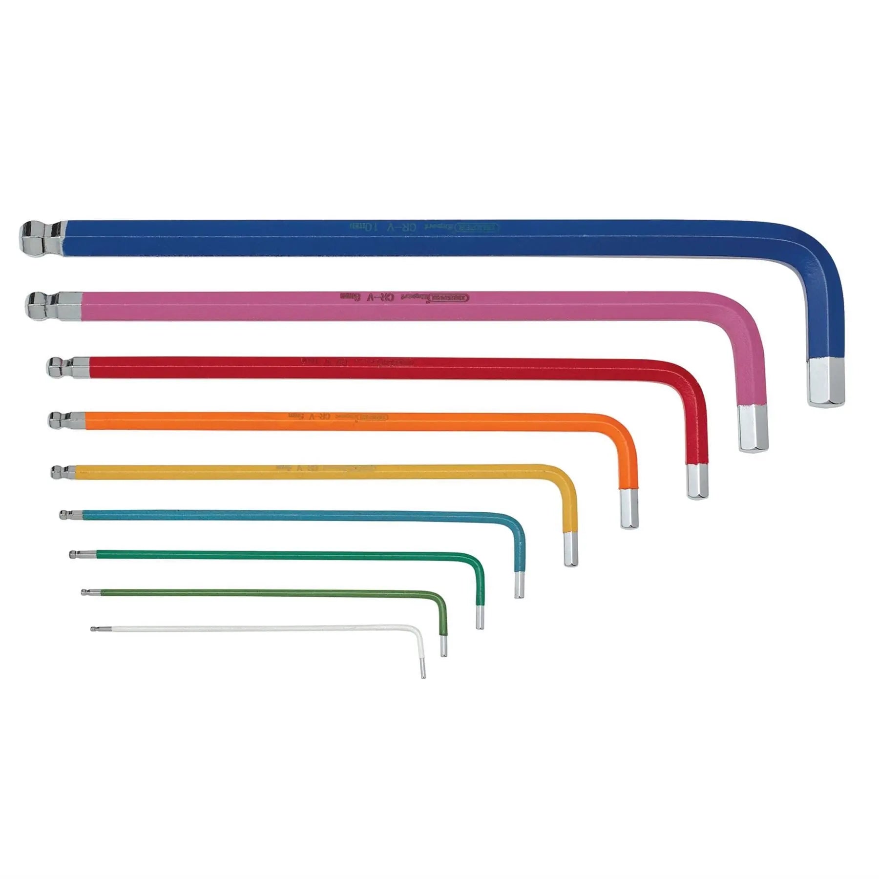 Draper TX-STAR® Security & Hex Metric Long Arm Key Set Colour Coded (2 x 9 Piece) 04776  White Rose Tools