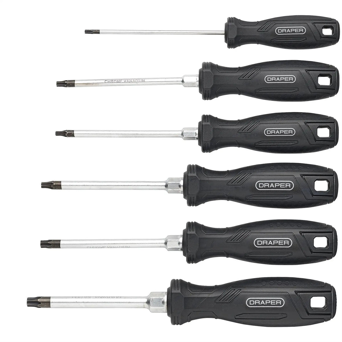 Draper TX-STAR® Tamperproof Hard Grip Screwdriver Set (6 Piece) 13586  White Rose Tools