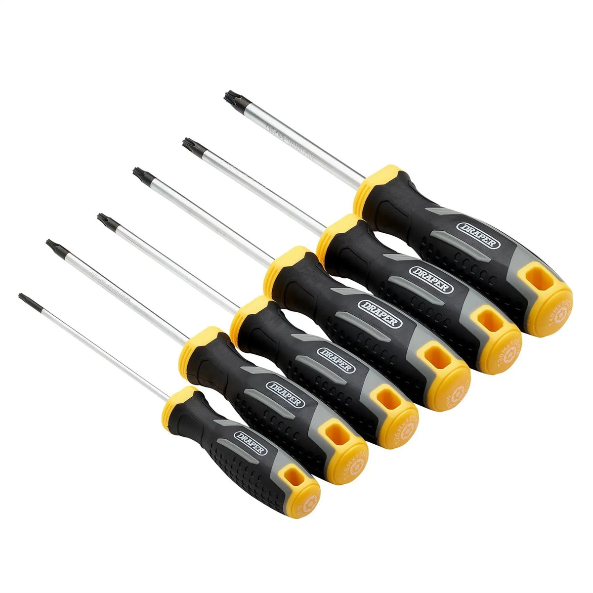 Draper TX-STAR® Tamperproof Soft Grip Screwdriver Set (6 Piece) 13435  White Rose Tools