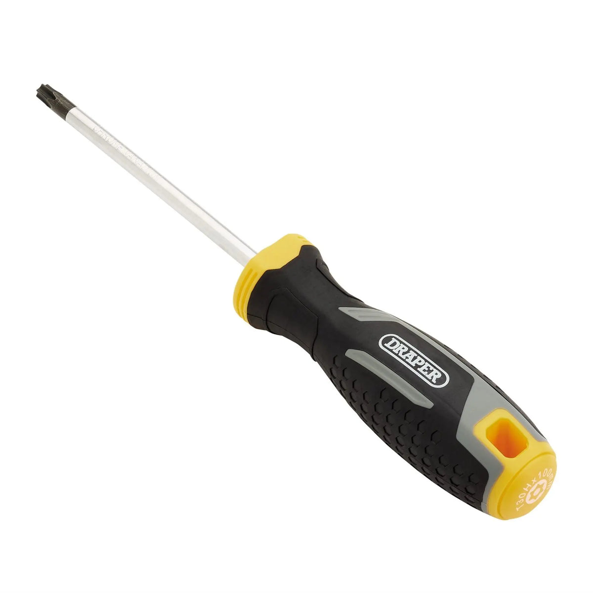 Draper TX-STAR® Tamperproof Soft Grip Screwdriver T30H x 100mm 13424  White Rose Tools
