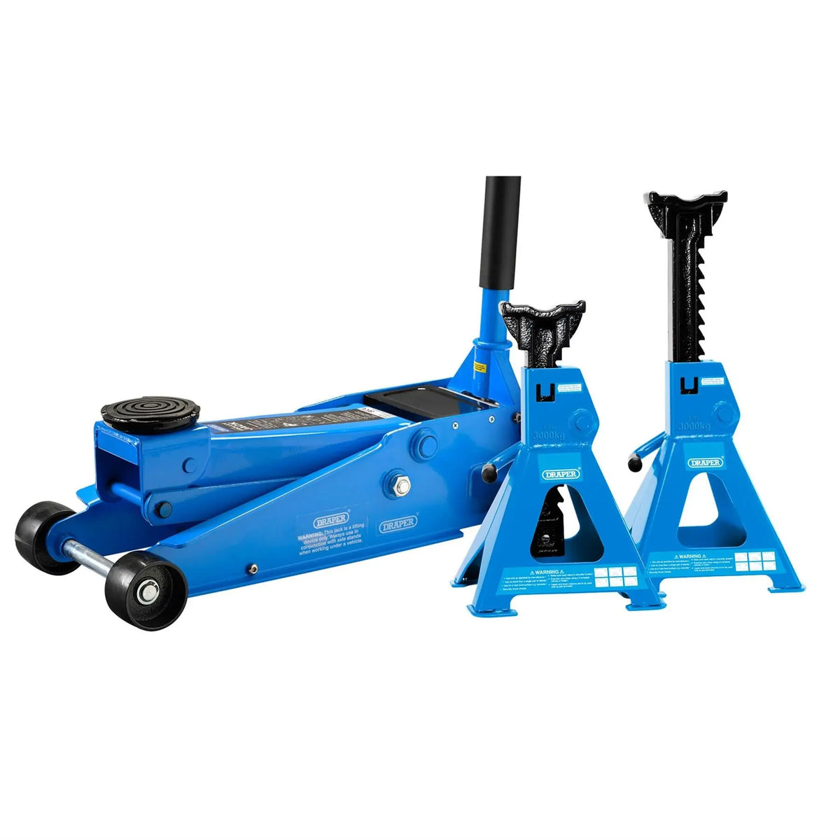 Draper Trolley Jack and Axle Stand Kit (3 Tonne) 07290  White Rose Tools