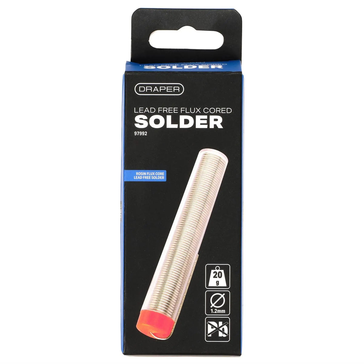 Draper Tube of Lead Free Flux Cored Solder 1mm 20g 97992  White Rose Tools